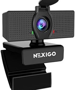 NexiGo N60 1080P Webcam with Microphone, Adjustable FOV, Zoom, Software Control & Privacy Cover, USB HD Computer Web Camera, Plug and Play, for Zoom/Skype/Teams, Conferencing and Video Calling